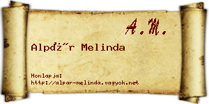 Alpár Melinda névjegykártya