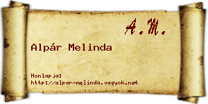Alpár Melinda névjegykártya