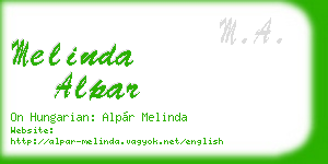 melinda alpar business card