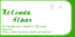 melinda alpar business card